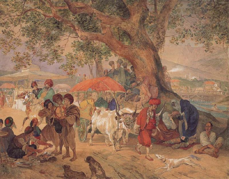 Karl Briullov A Break in the Journey,Near Constantinople China oil painting art